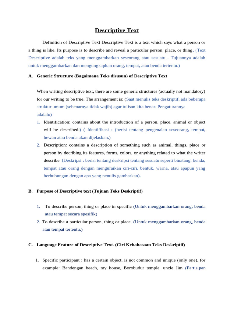 Descriptive Text | PDF