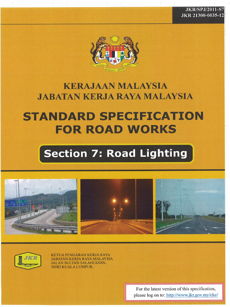 Section 7 - Road Lighting - JKR - SPJ - 2011 - S7 | PDF