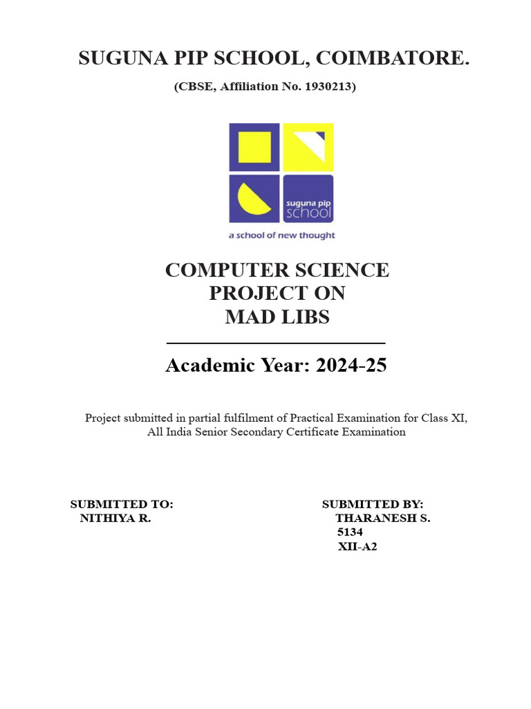 Cs Project Draft | PDF