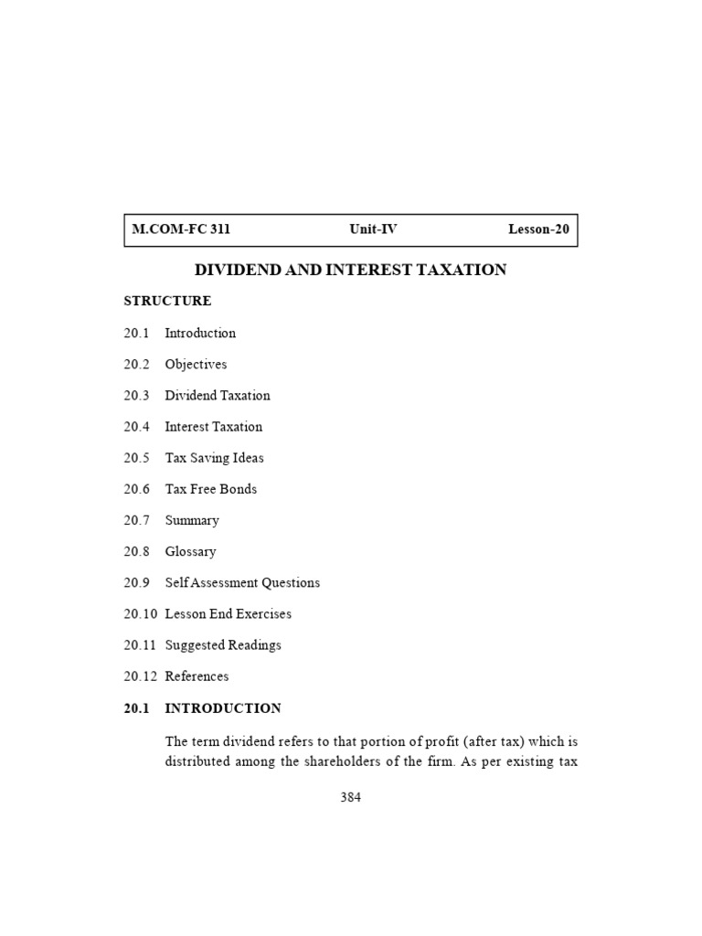 Dividend and interest taxation pdf dividend finance money