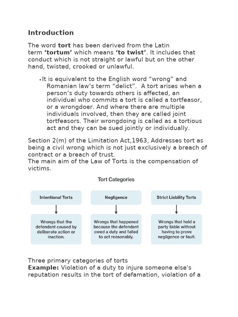 Legal Aptitude Law of Torts. 123 | PDF | Tort | Legal Liability