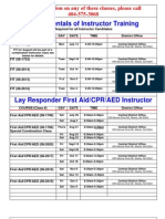 Fundamentals of Instructor Training: For Information On Any of These Classes, Please Call 404-575-3068