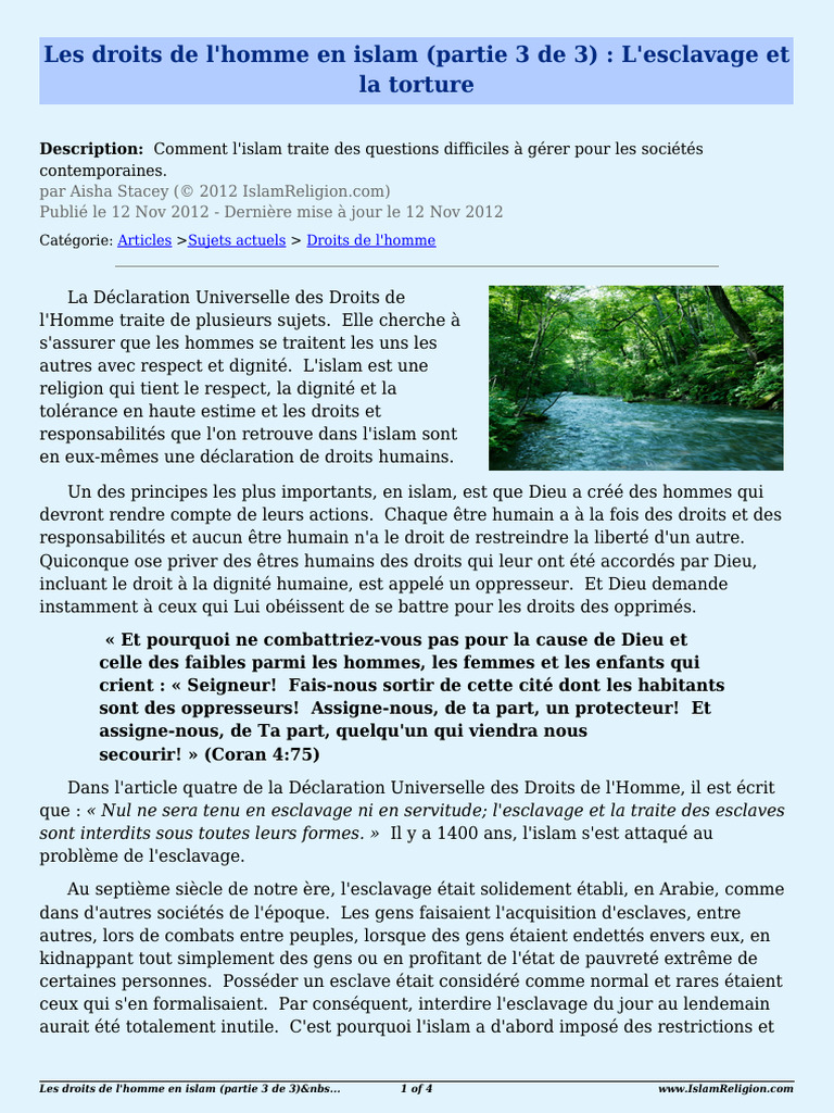 Human Rights in Islam Part 3 of 3 2610 FR | PDF
