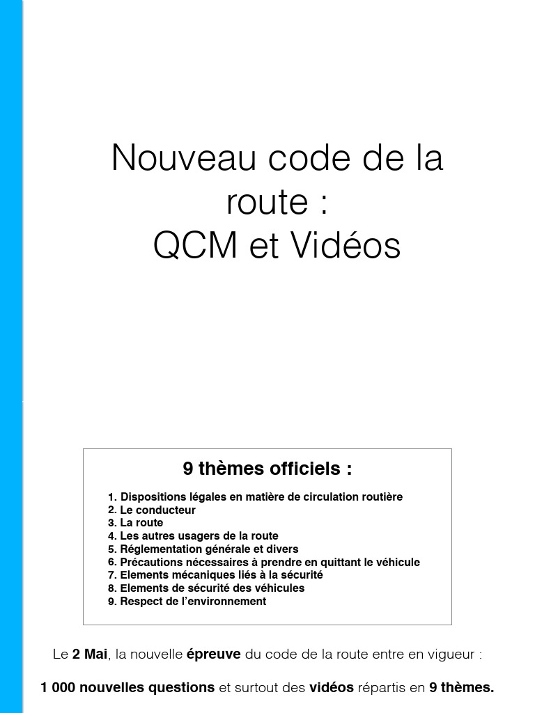 Presentation Du Nouveau Code de La Route | PDF