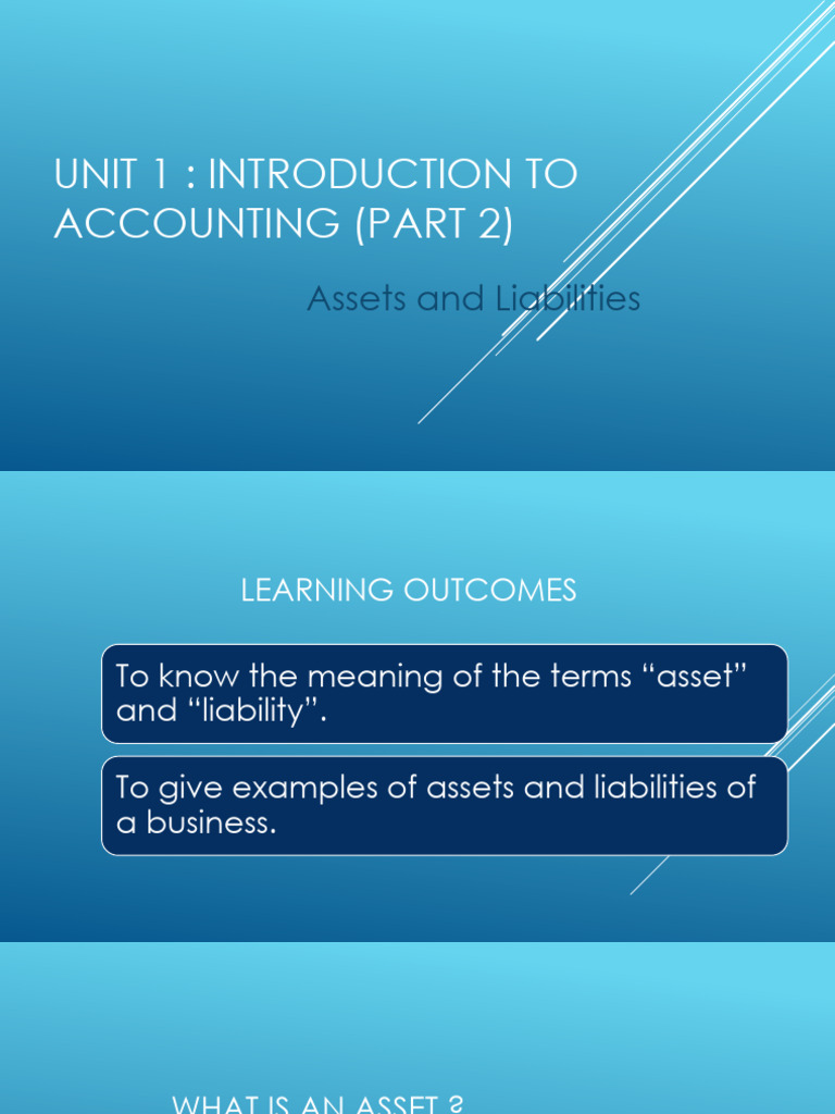 Y9 Unit 1 - Introduction To Accounting (Part 2) | PDF | Finance & Money ...