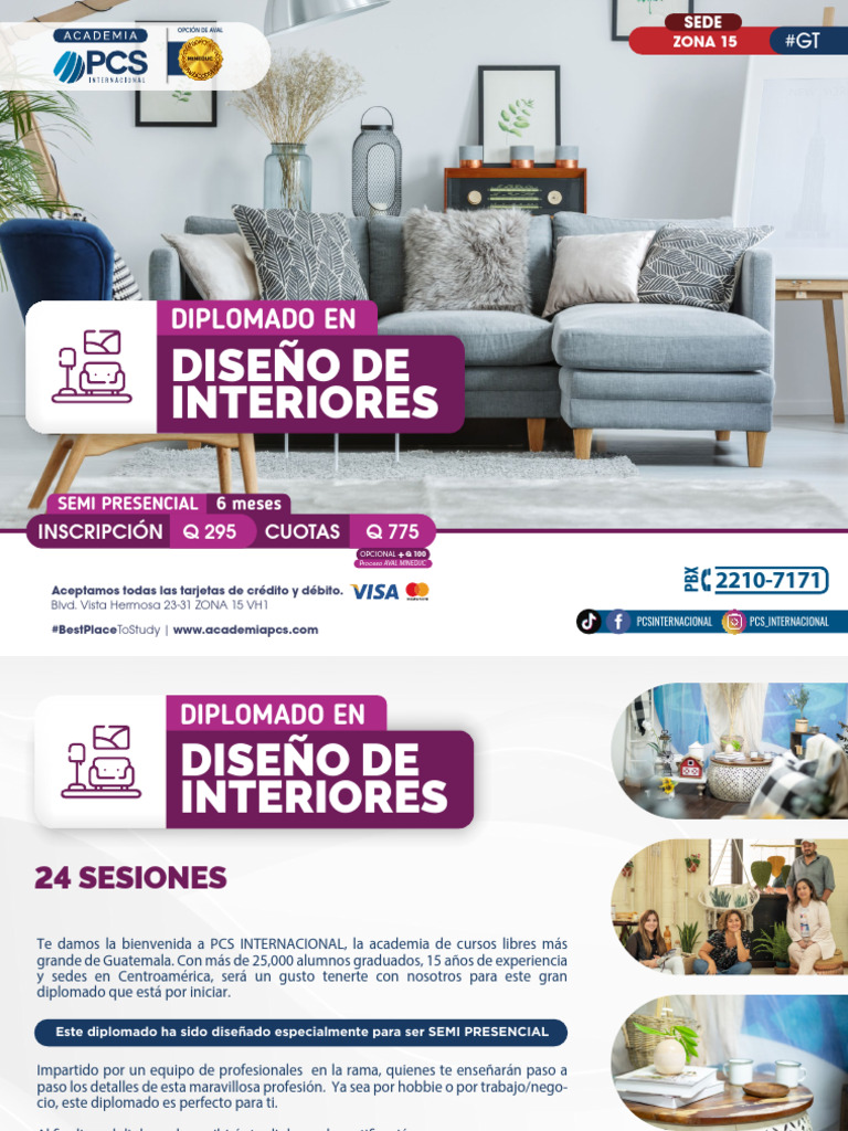 Pensum Diseño de Interiores GT Julio | PDF