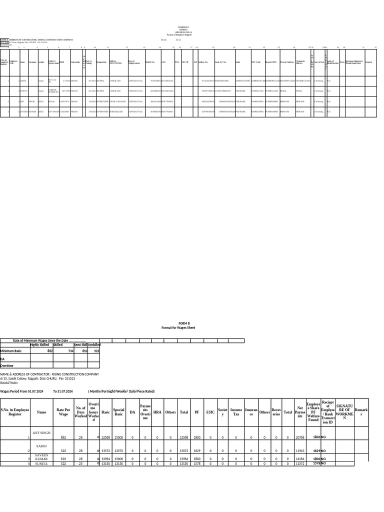 Form Abcd July'24 | PDF | Working Conditions | Employee Relations