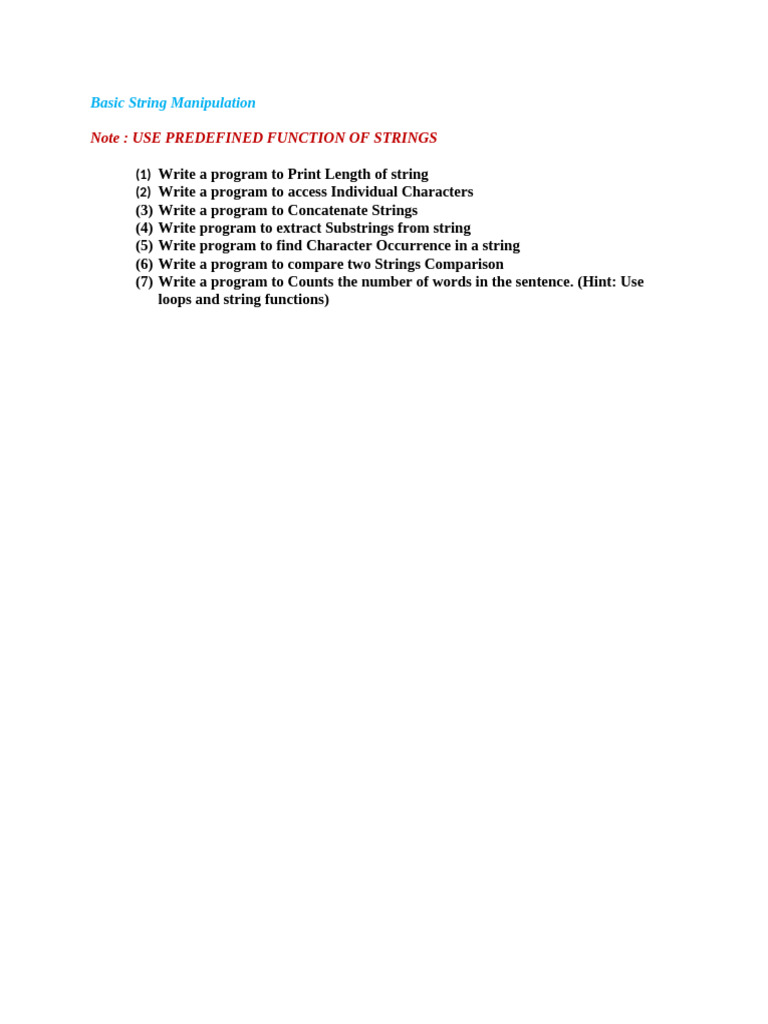 Basic String Manipulation | PDF