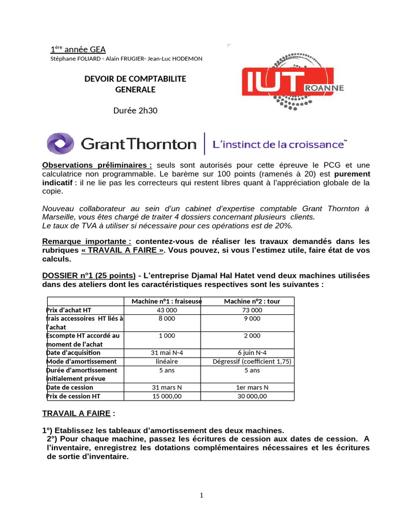 DScompta Grand Thorton - 052019CorrigÃ© | PDF