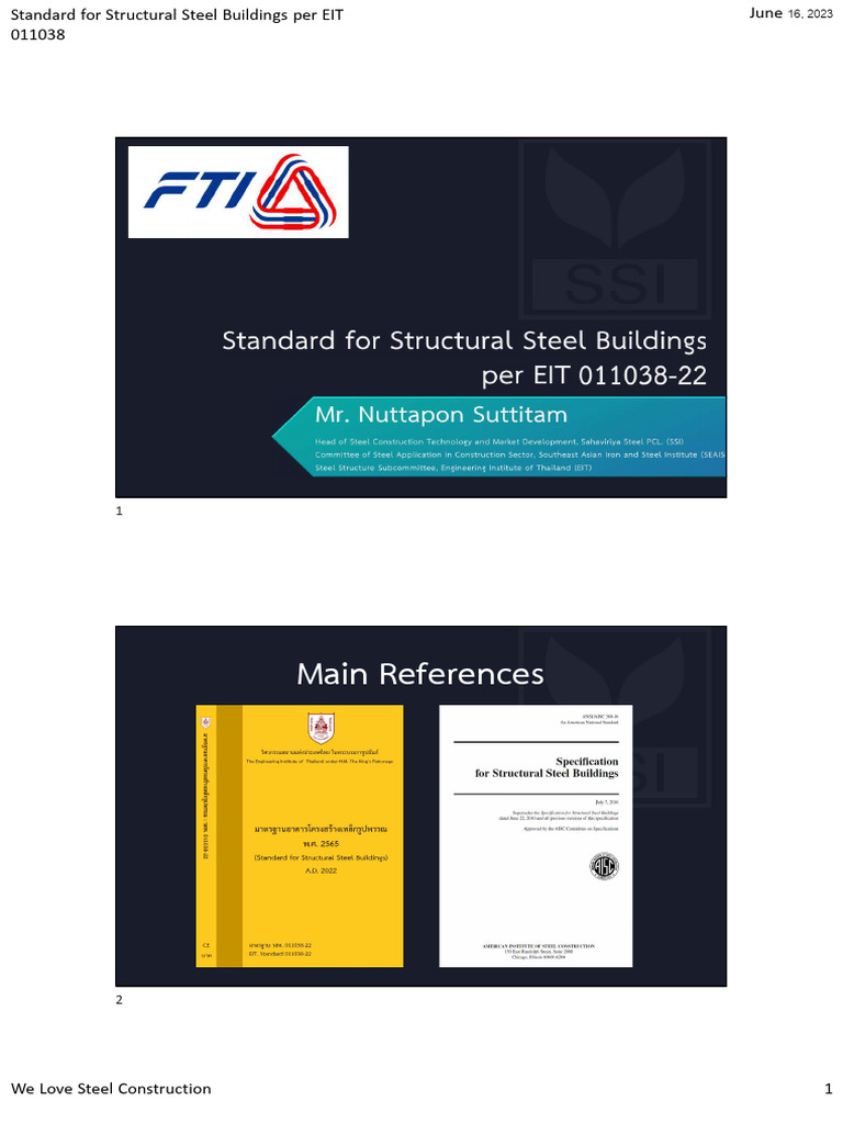 Standard For Structural Steel Buildings Per EIT 011038 | PDF