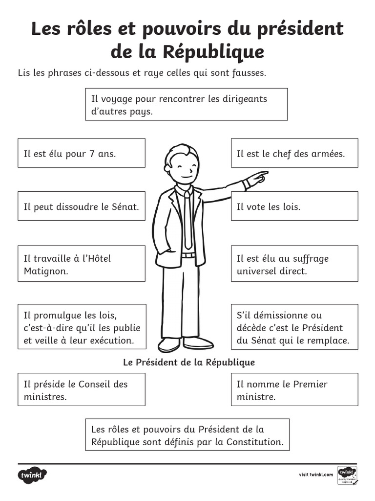 FR H 9 Feuille Dactivites Le President de La Republique - Ver - 2 | PDF