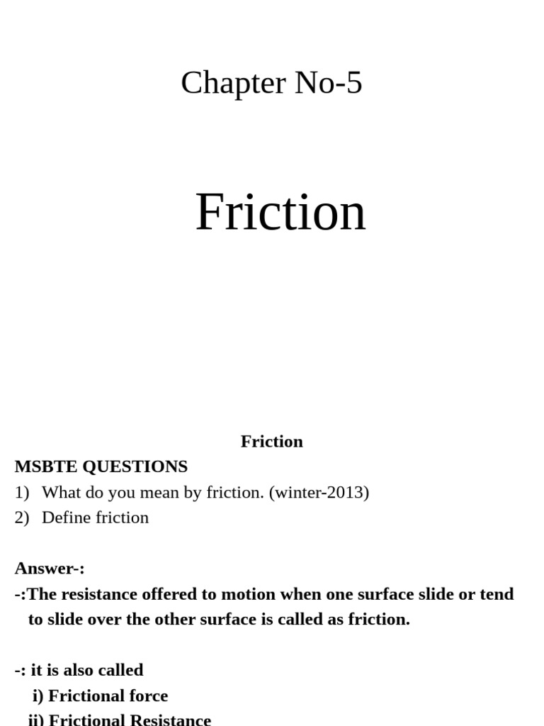 1-Chapter No-5 Friction | PDF