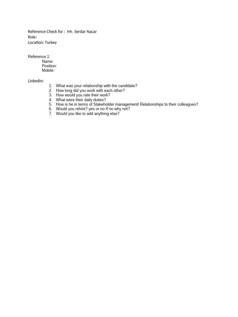 Reference check form pdf
