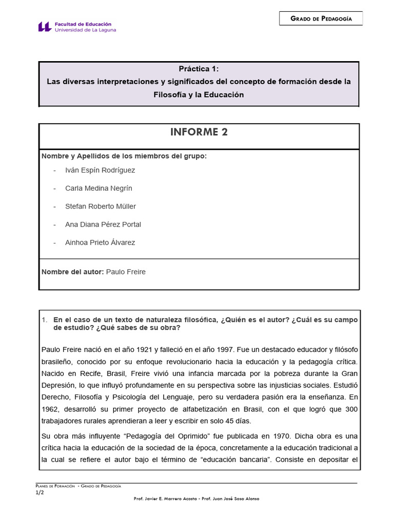 INFORME 2 Freire | PDF