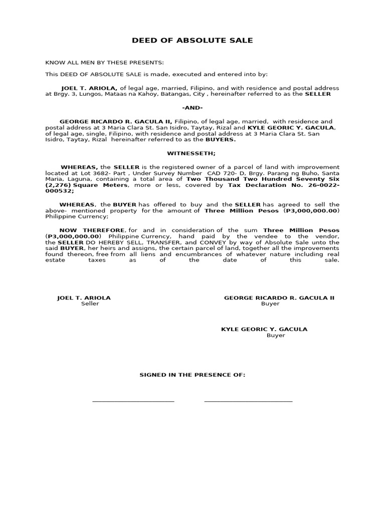 Kasulatan NG Sanla Tira | PDF