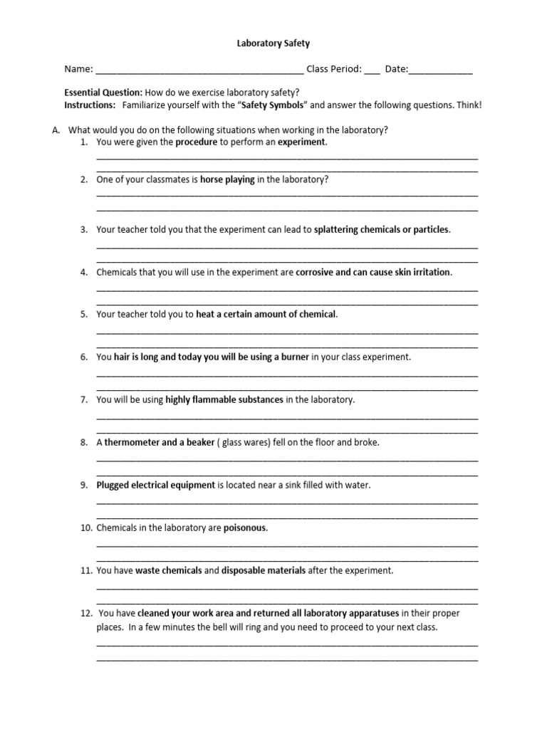 Laboratory Safety WS | PDF