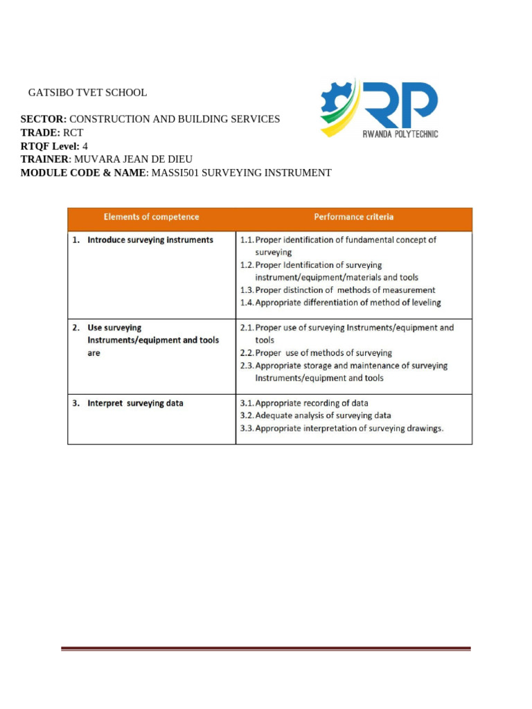 Surveying Data Collection Level Four RCT | PDF | Surveying | Science ...