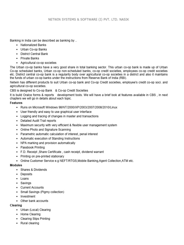 CBS Manual Part 1 | PDF