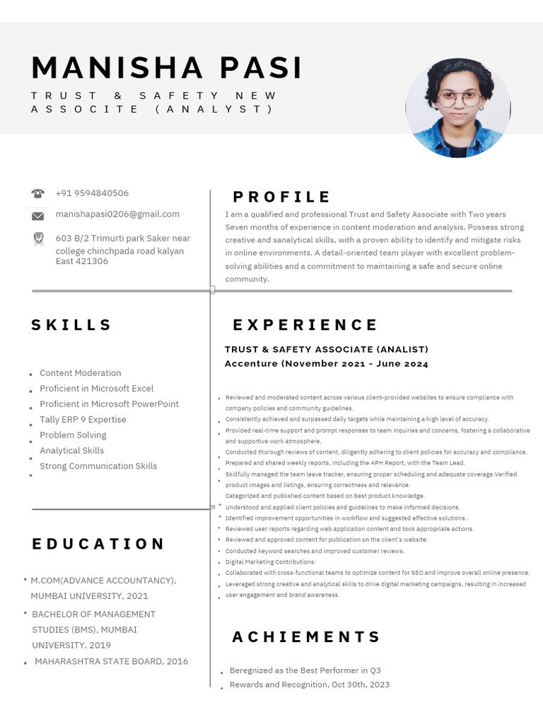 Manisha CV | PDF