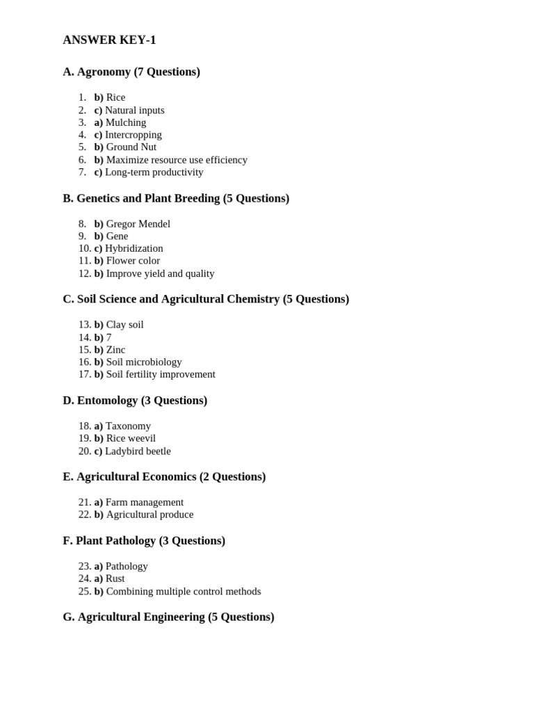 Answer Key-1 | PDF