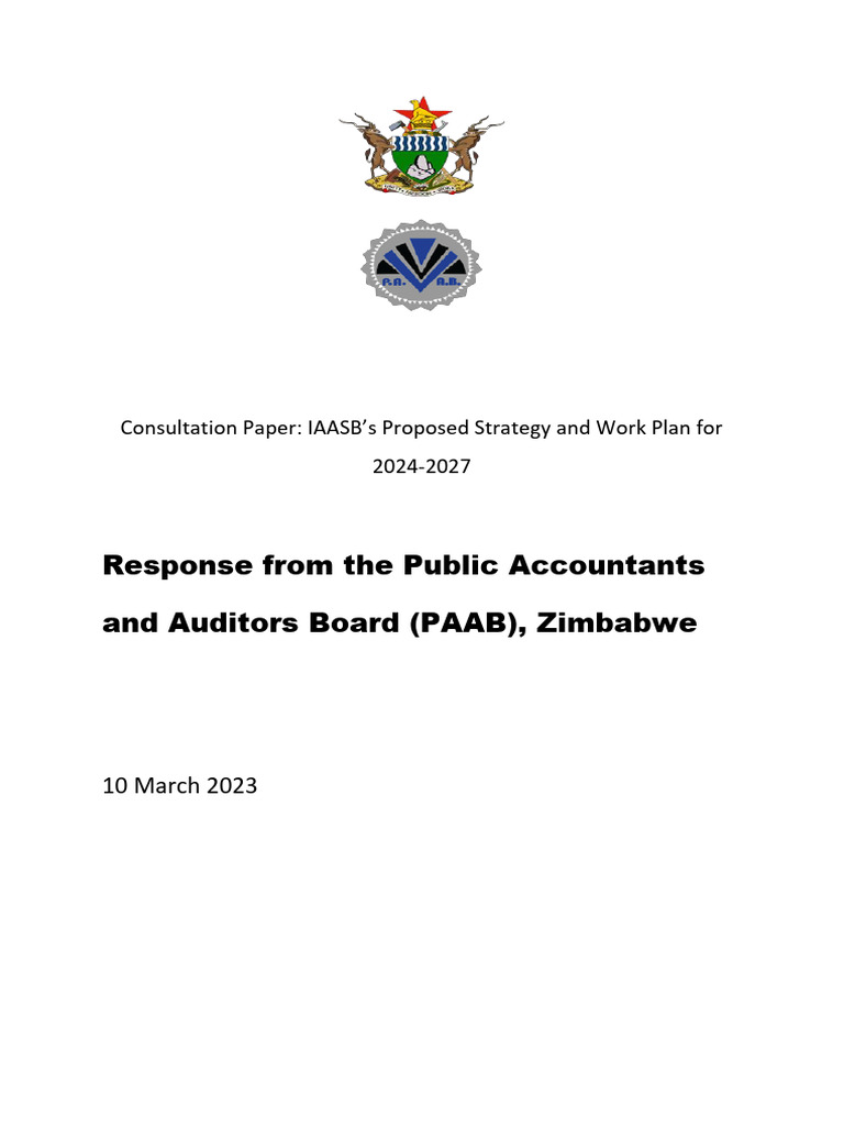Consulation Paper IAASB's Proposed Strategy and Work Plan For 2024-2027 ...