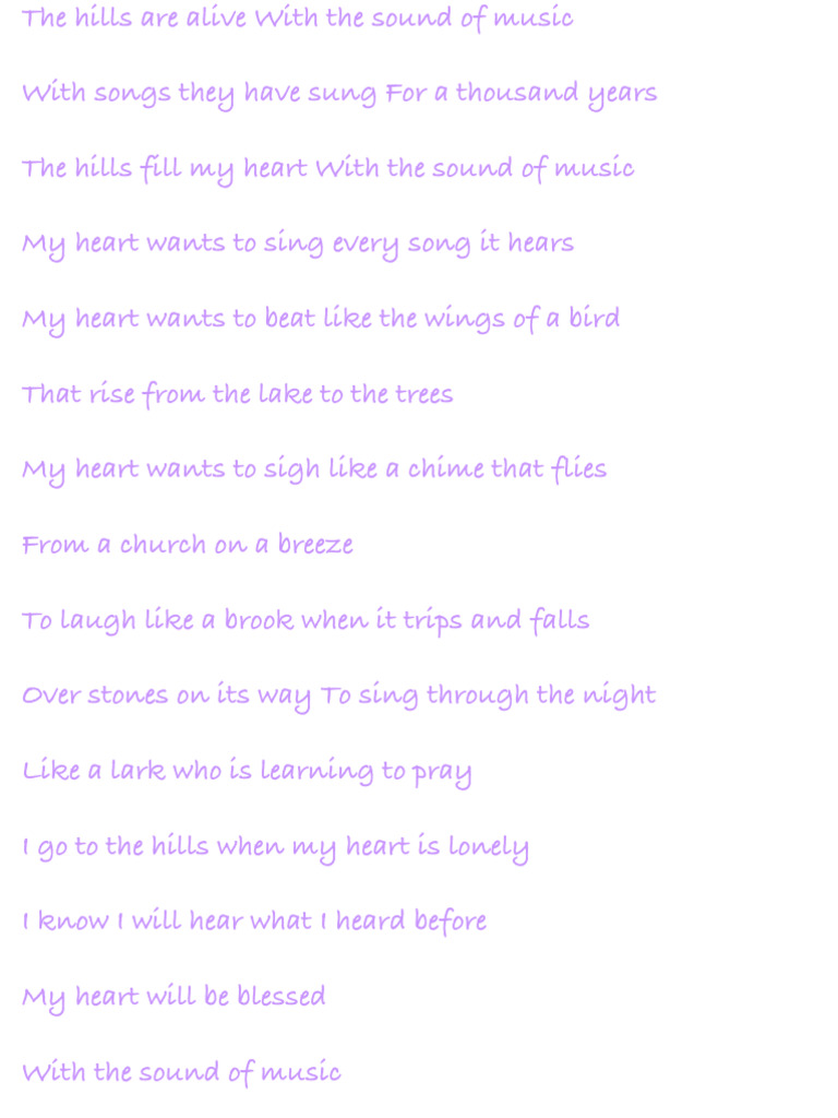 The Sound of Music - Lyrics (From The Sound of Music Movie) | PDF