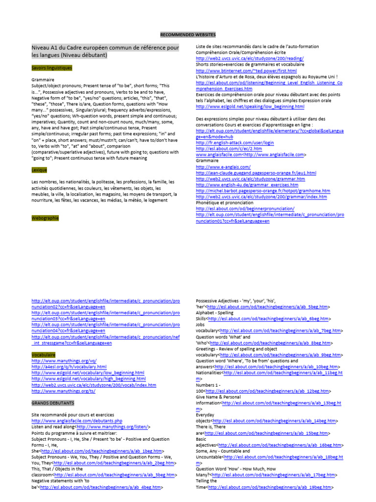 English Study Websites | PDF
