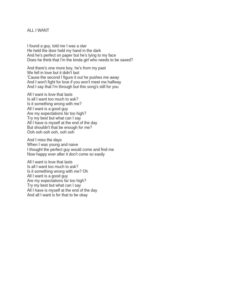 All I Want | PDF