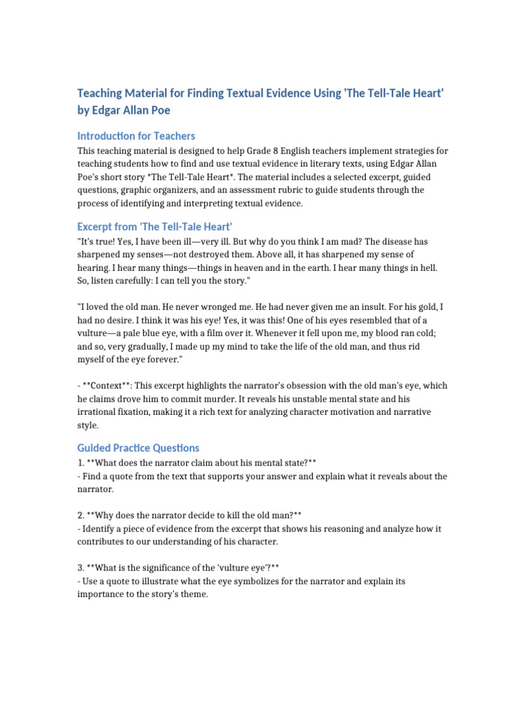 Teaching Material Tell Tale Heart | PDF