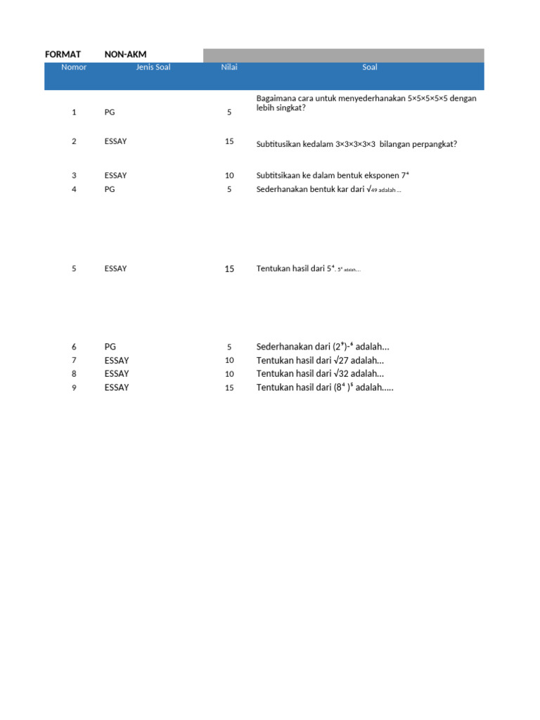 Soal Mtk Kelas 10 Pdf