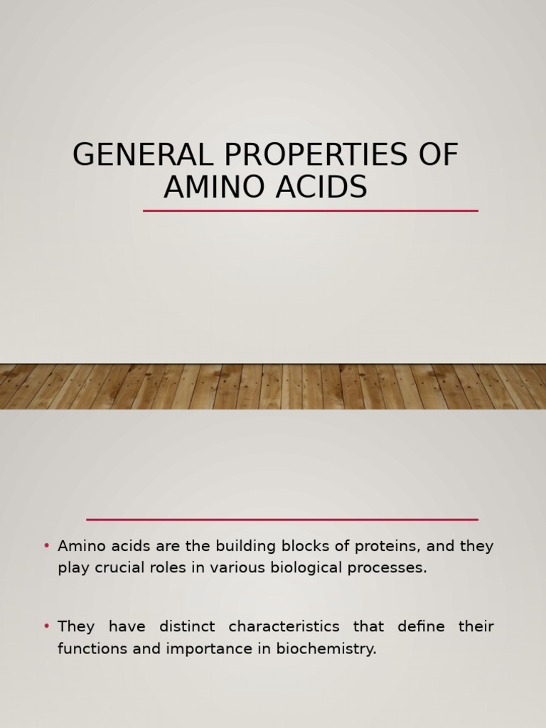 Amino Acids and Proteins General Properties | PDF