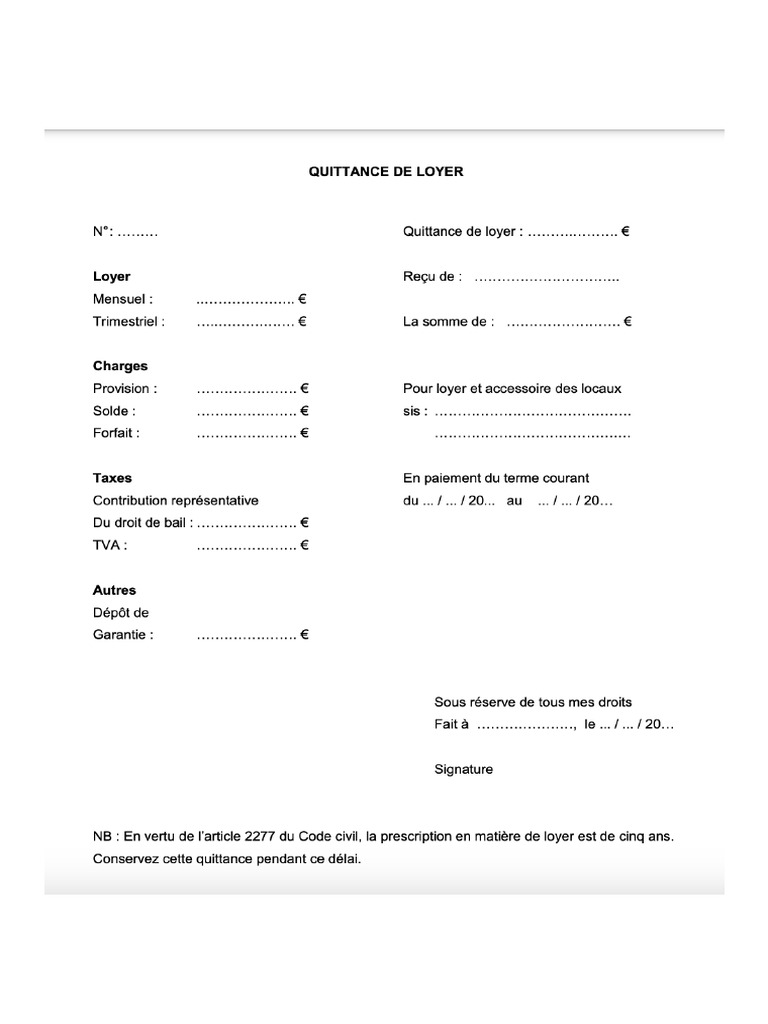 Quitance Example | PDF