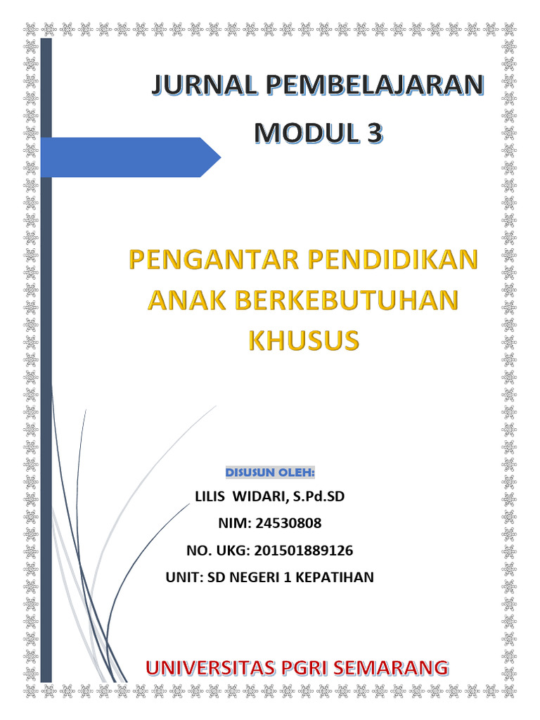 JURNAL PEMBELAJARAN PENDIDIKAN INKLUSI LILIS WIDARI, S.PD - SD | PDF