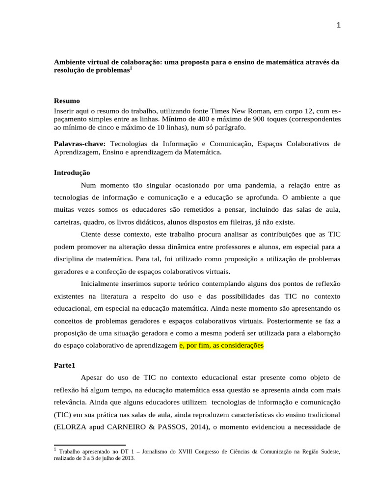 Ambiente virtual de colabora o uma proposta para o ensino de