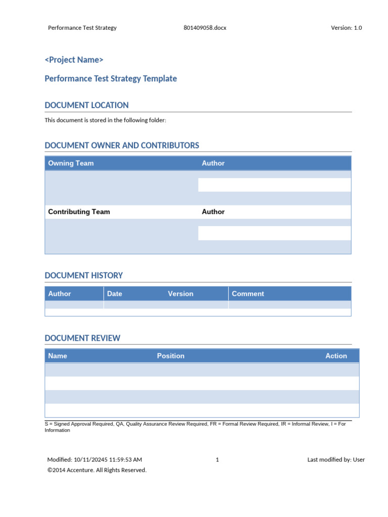 Performance Test Strategy Template | PDF