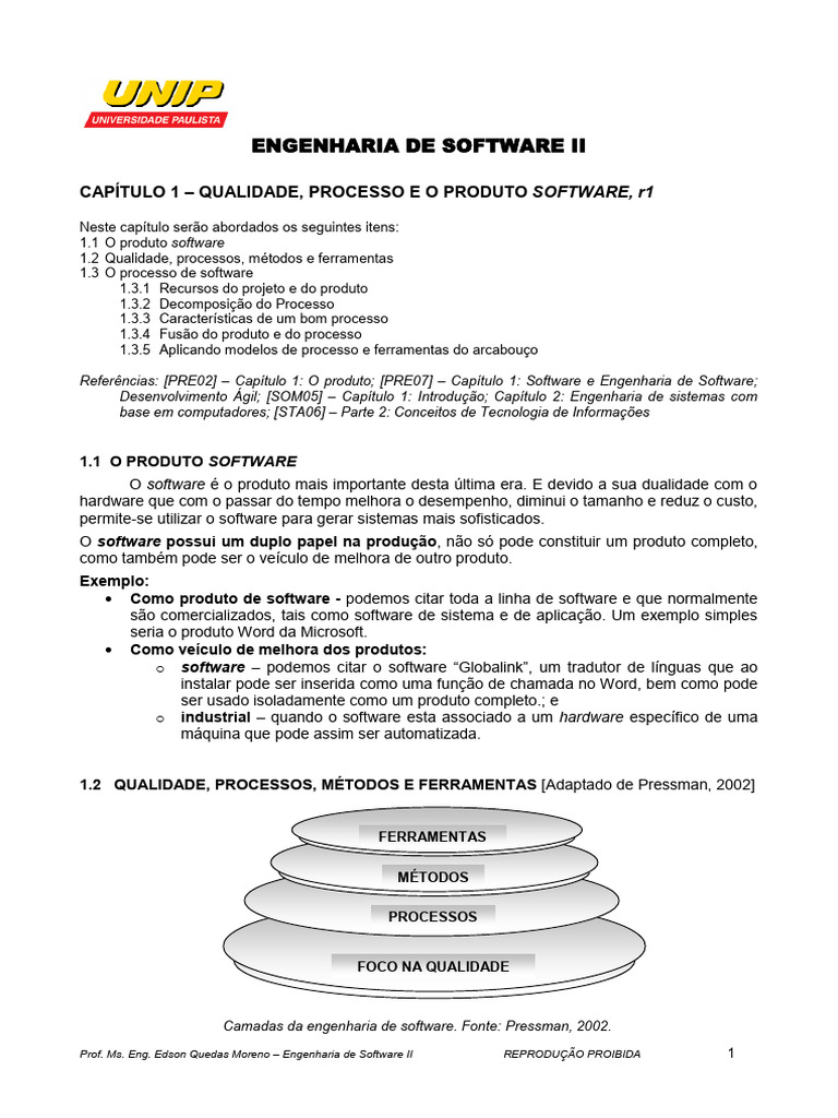 ESW2-Cap1-Qualidade, Processo e o Produto | PDF | Engenharia de ...