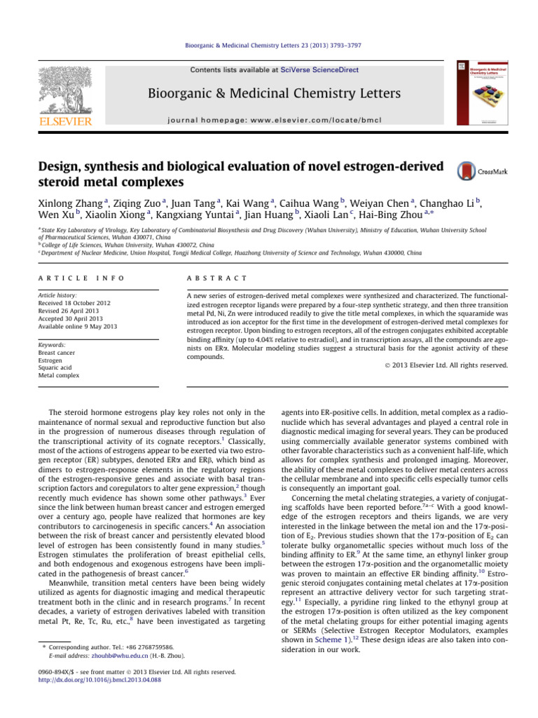 2013 Zhang - Design, Synthesis and Biological Evaluation of Novel ...
