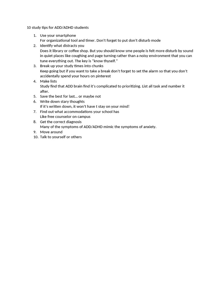 10 study tips for add pdf