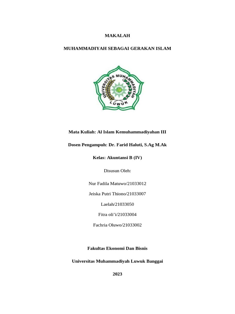 Kelompok 1 Al Islam Kemuhammadiyahan | PDF | Islamic Fundamentalism ...