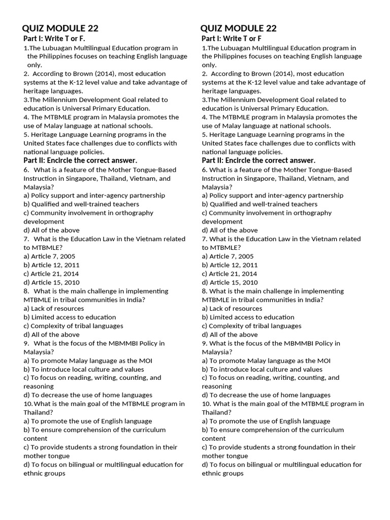 Quiz Module 22 | PDF