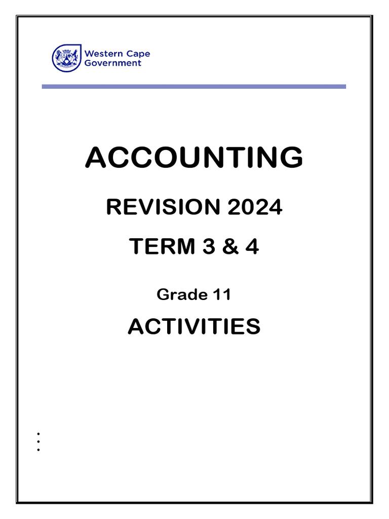 Grade 11 Accounting Revision 2024 | PDF | Value Added Tax | Budget