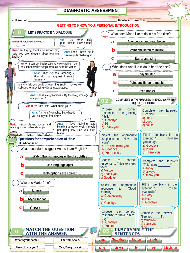 Diagnostic Assessment 5to | PDF