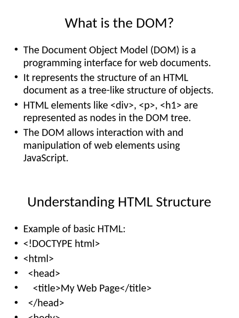 Updated DOM Presentation | PDF