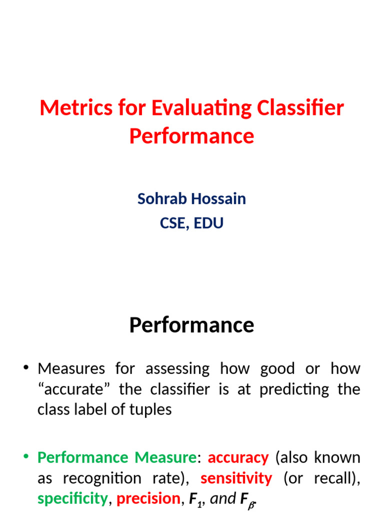 Evaluation Metrics 1 Pdf