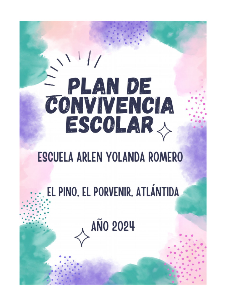 Plan de Convivencia 2024 | PDF | Escuelas | Crecimiento personal y ...