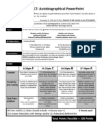 020 - Autobiographical Power Point Rubric