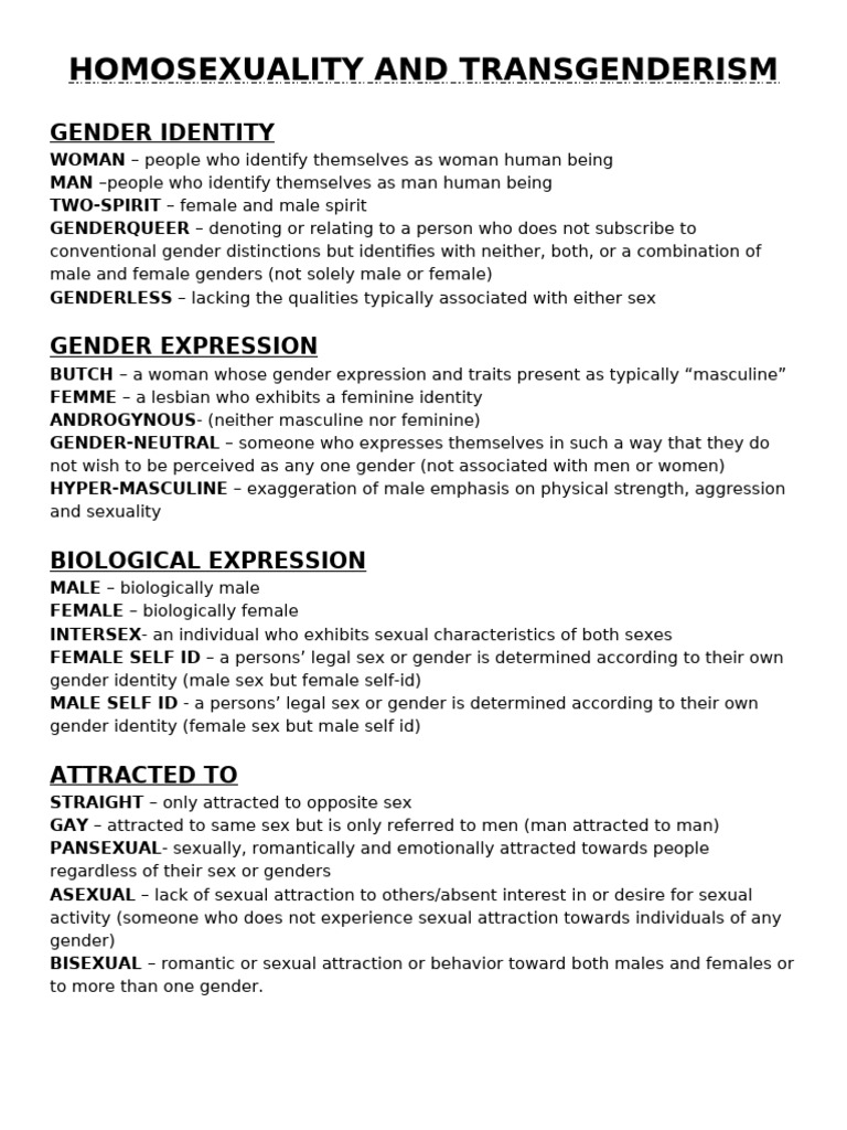 Homosexuality and Transgenderism | PDF