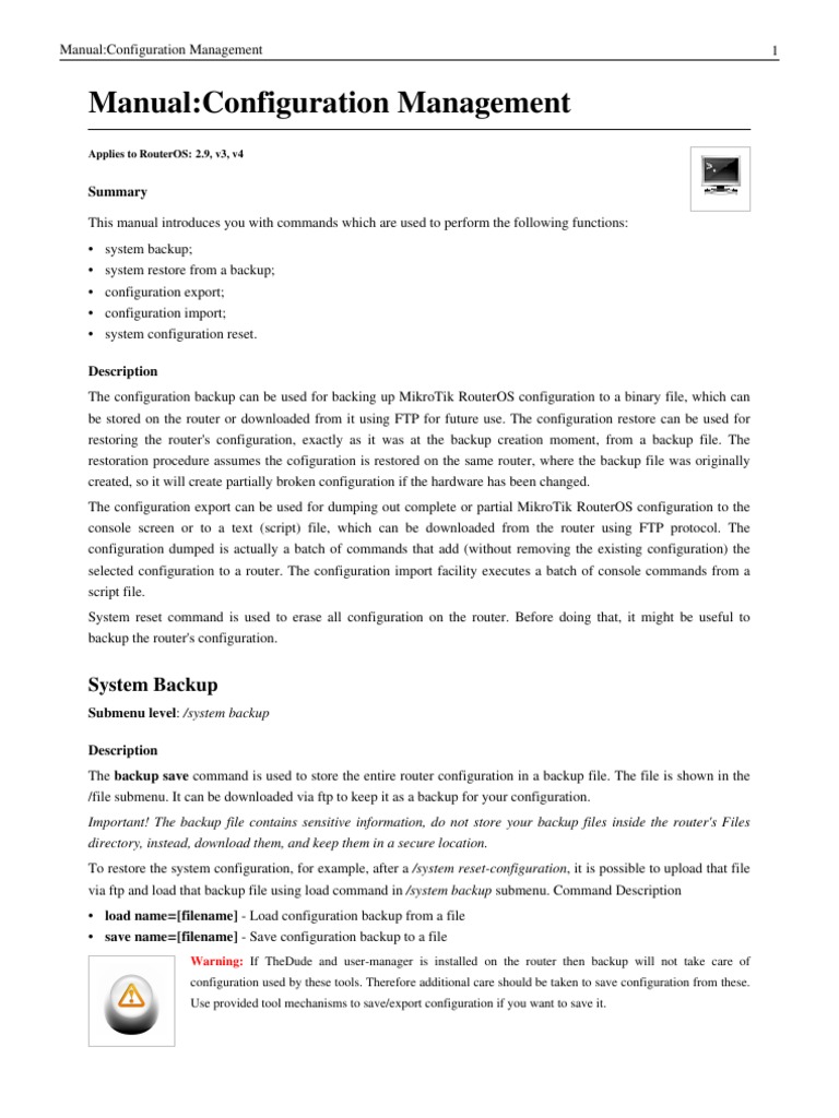 Exporting MikroTik Configuration Guide | PDF | File Transfer Protocol ...