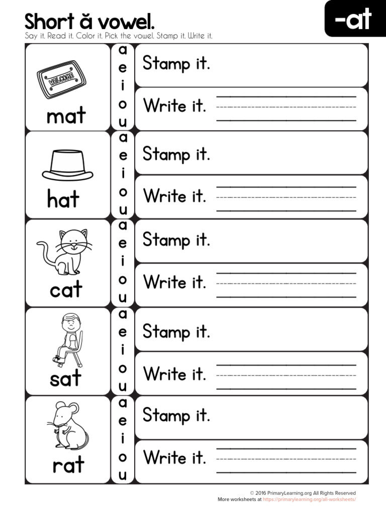 At Word Family Worksheet | PDF