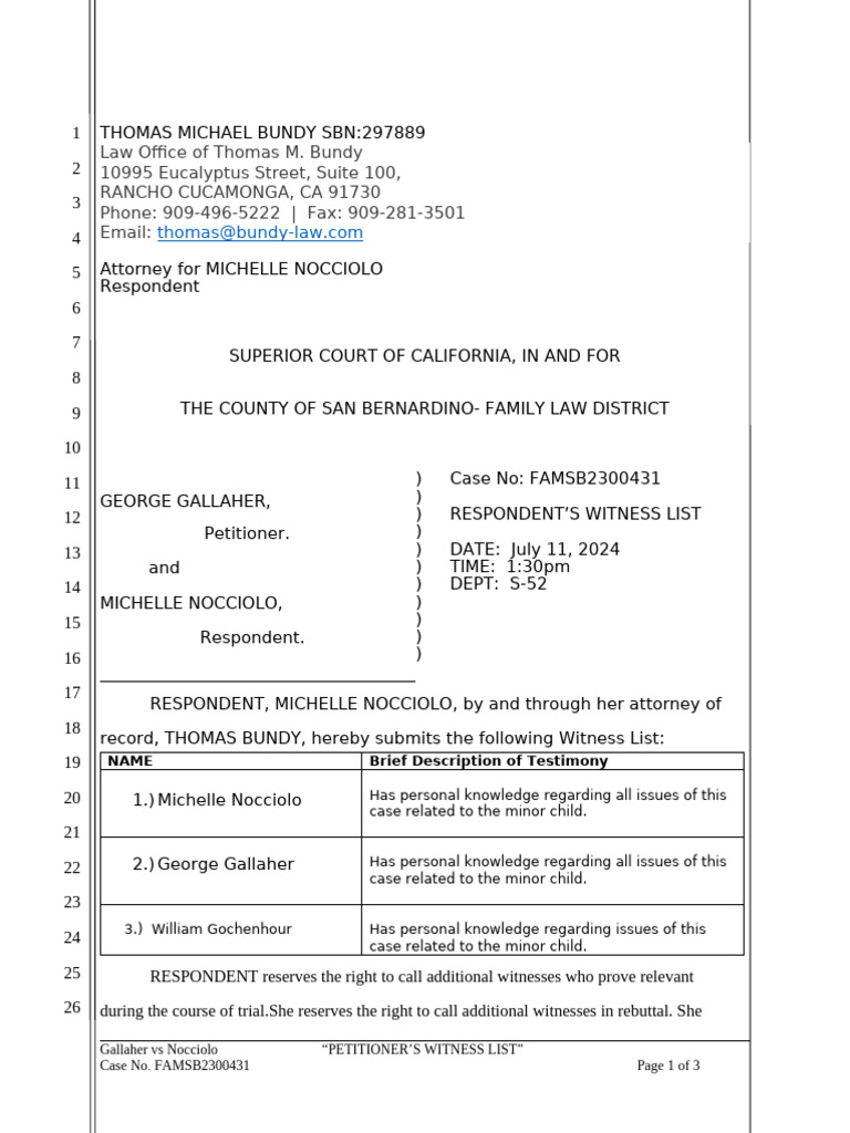 Witness List 6-28-24 | PDF